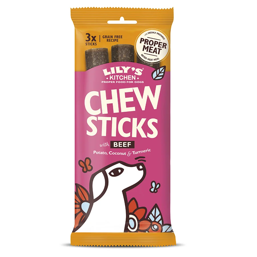 Verified Lily x27 s Kitchen Chew Sticks Dog Treat With Beef 3 Pack 120g Responsible