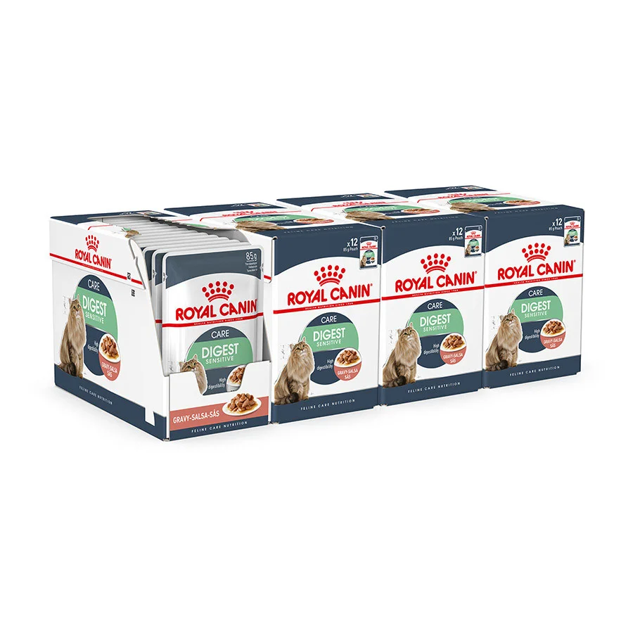 Crafted Royal Canin Feline Digest Sensitive Wet Adult Cat Food Gravy 48x85g Reusable