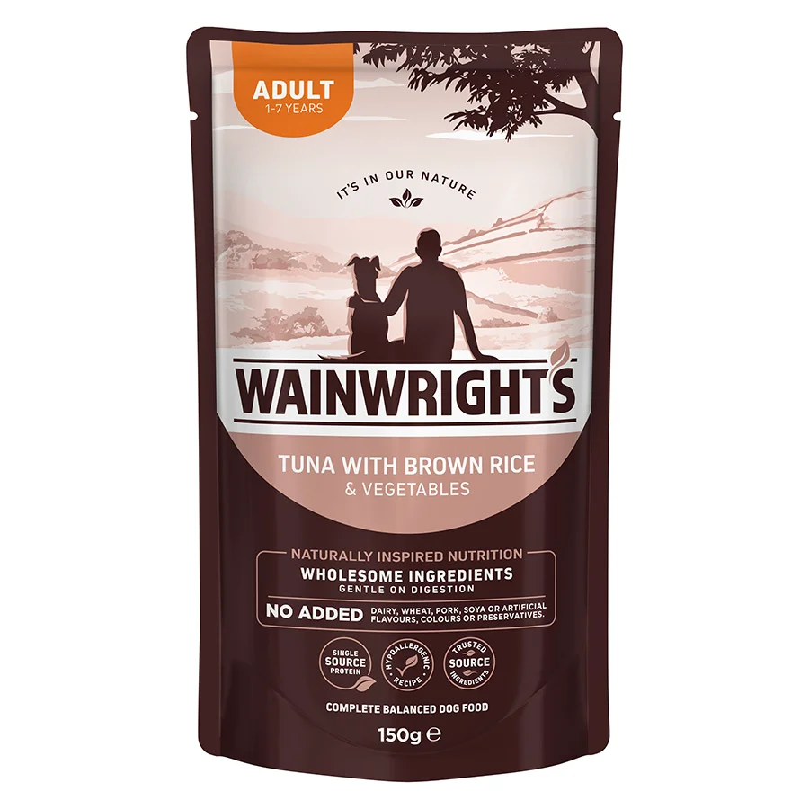 Secure Wainwright x27 s Wet Adult Dog Food Tuna with Brown Rice 150g Elegant