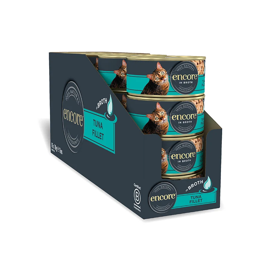 Fine Encore Adult Wet Cat Food Tuna Fillet Broth 16x70g Advanced
