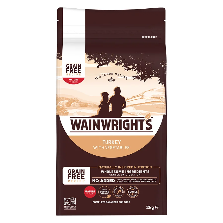 Functional Wainwright x27 s Grain Mature Dry Dog Food Turkey Elite