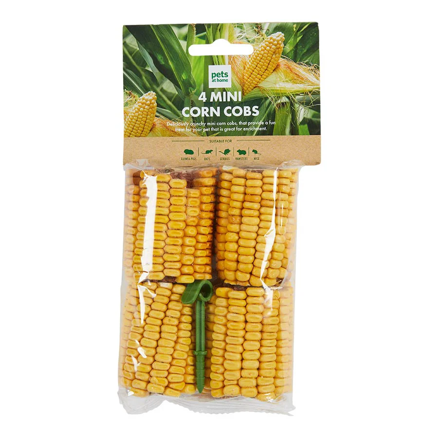 High-End Pets at Home Small Animal Mini Corn Cob Treats 4 Pack Practical