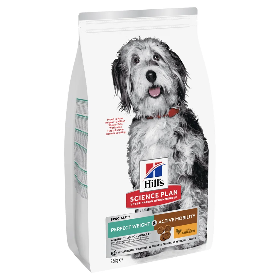 Sophisticated Hill x27 s Science Plan Weight Active Mobility Adult Dry Dog Food 2.5kg Minimalist