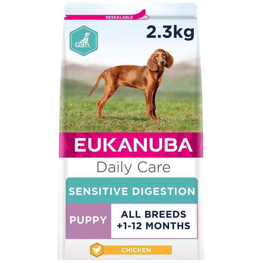 Comfortable Eukanuba Daily Care Sensitive Digestion Puppy Dry Dog Food Chicken 2.3kg Smart