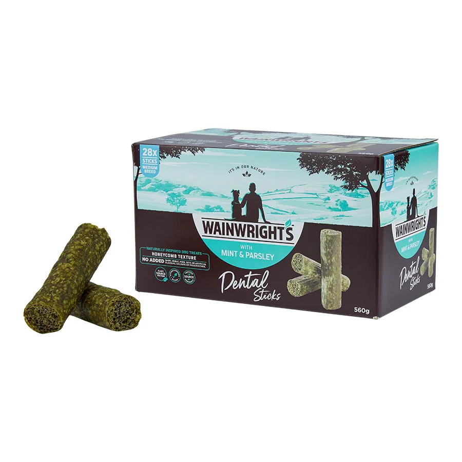 Unique Wainwright x27 s Medium Breed Adult Dog Dental Sticks With Mint Parsley Effective
