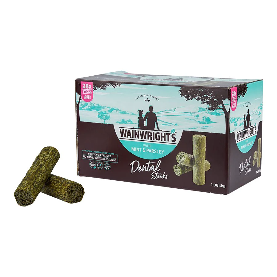 Effective Wainwright x27 s Large Breed Dog Dental Sticks With Mint Parsley Crafted