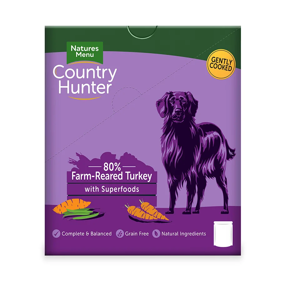 High-Quality Natures Menu Country Hunter Grain Wet Dog Food Turkey 18x150g Selected