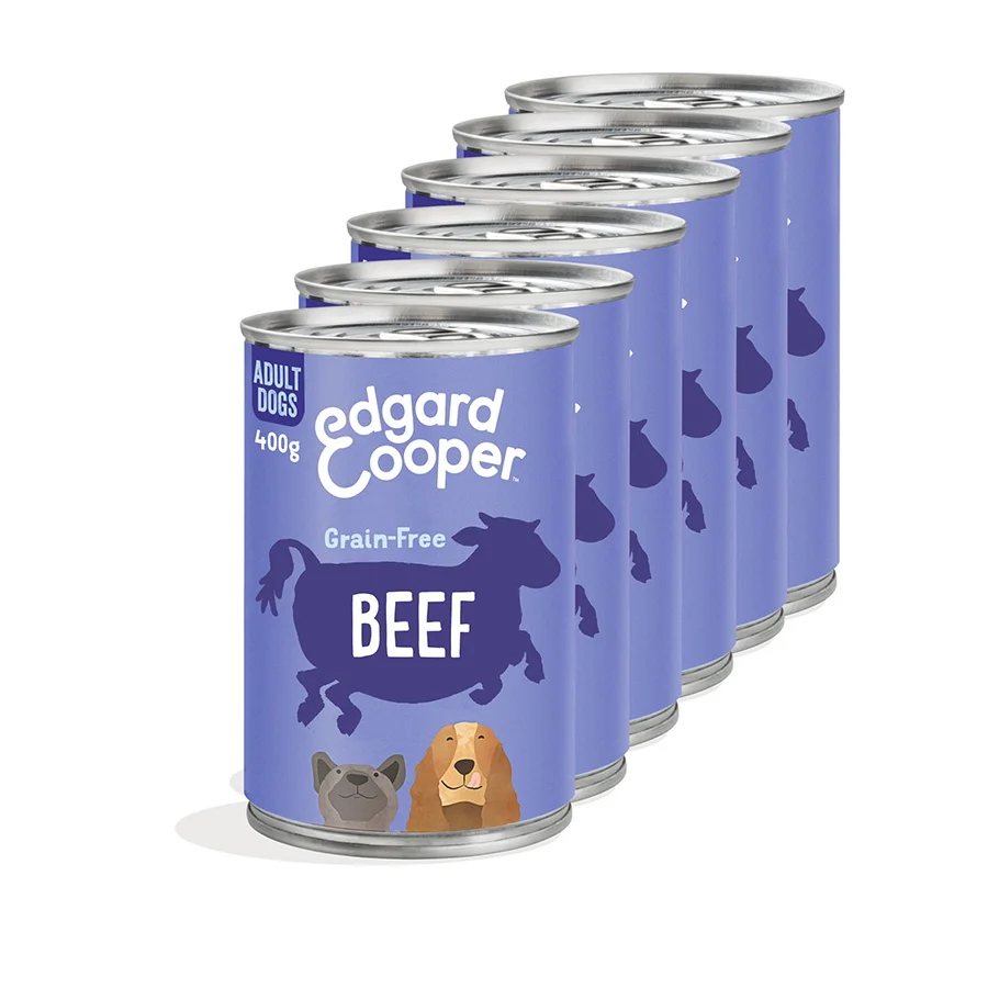 High-Quality Edgard Cooper Grain Complete Wet Adult Dog Food Beef 6x400g Selected