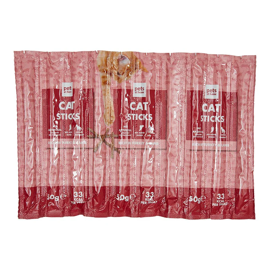 First-Class Pets at Home Cat Treat Sticks Turkey Lamb 10x5g Organic