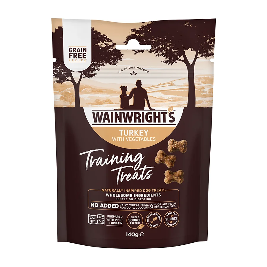 Durable Wainwright x27 s Dog Training Treats Turkey with Veg 140g Unique
