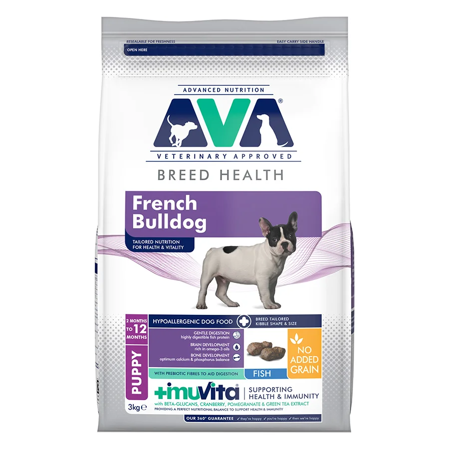 Relaxed AVA Breed Health French Bulldog Puppy Dry Dog Food 3kg Crafted