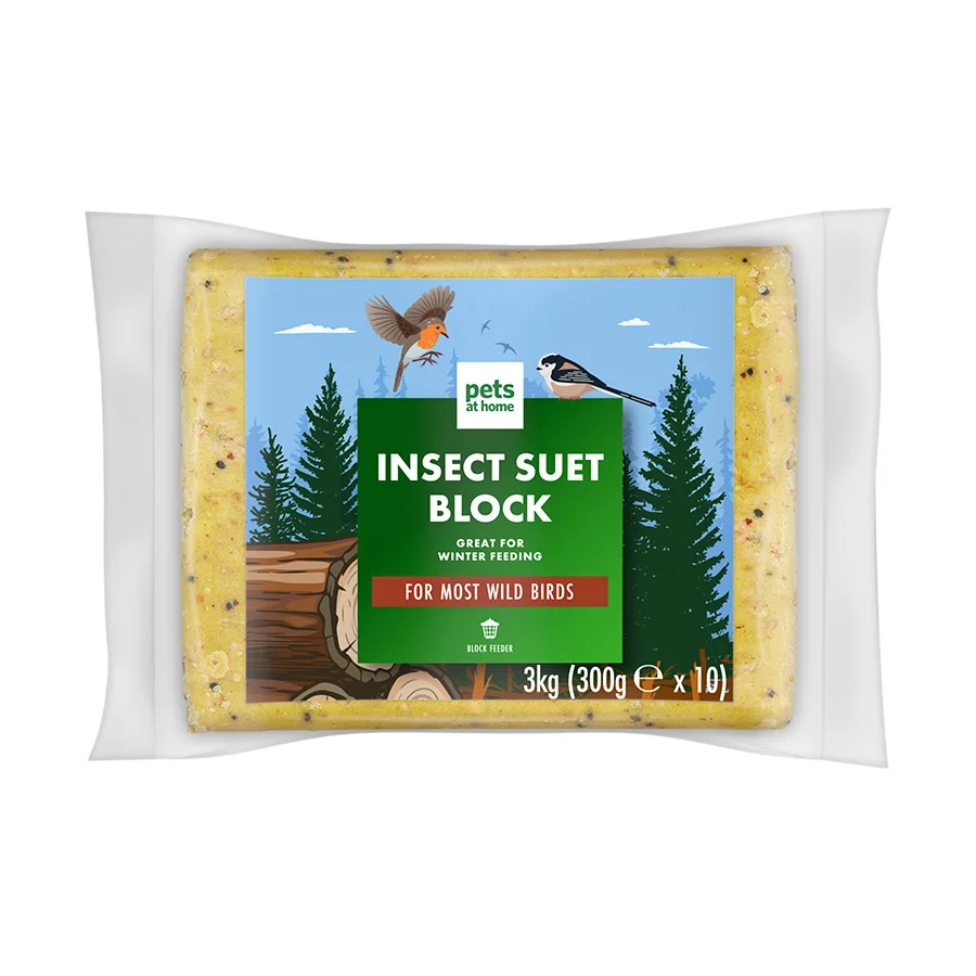 Dependable Pets at Home Insect Suet Block Wild Bird Food 10x300g Green