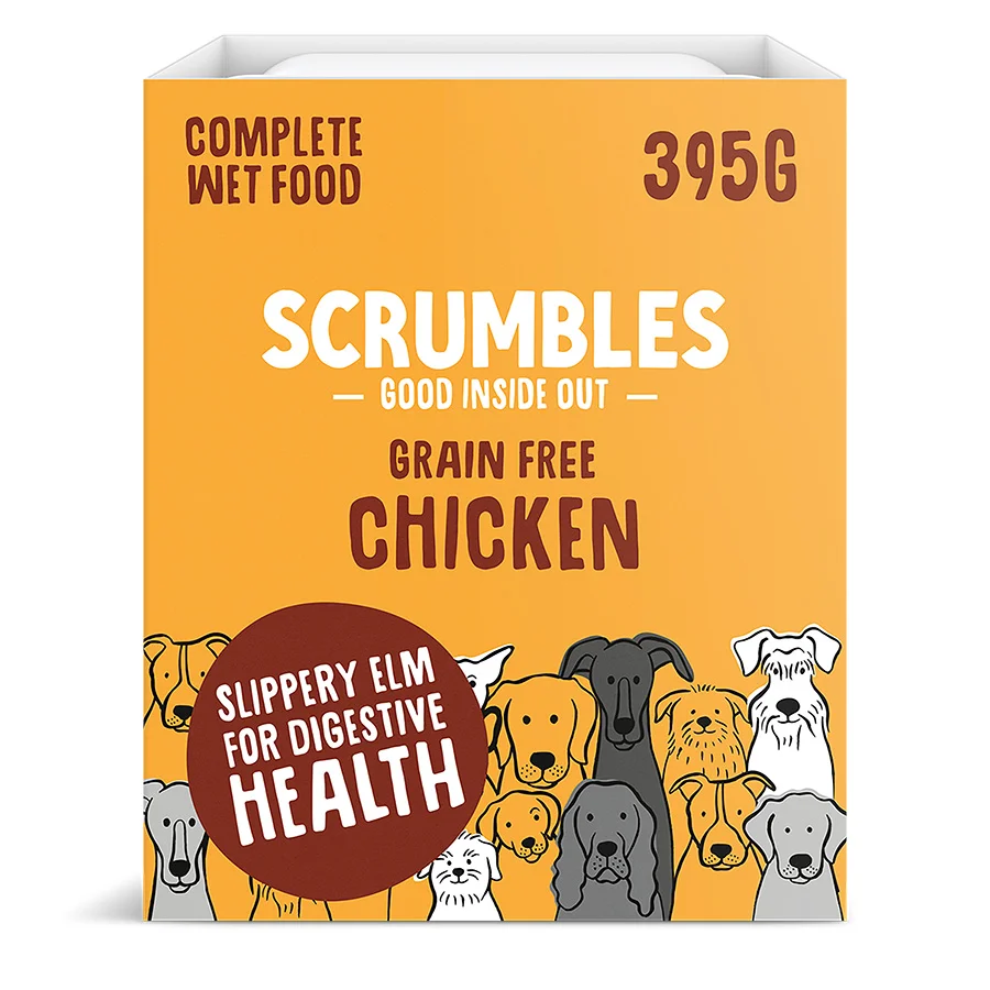 Unique Scrumbles Complete Grain Wet Dog Food Chicken 7x395g User-Friendly