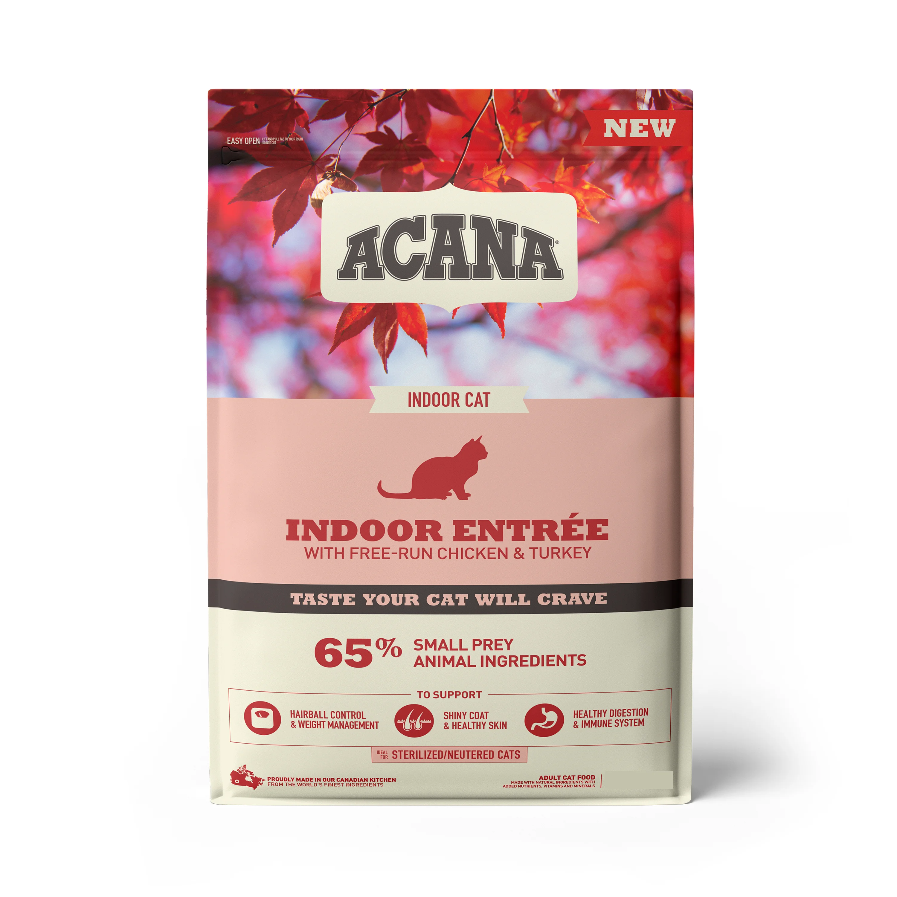 Top-Quality ACANA Indoor Entree Adult Dry Cat Food with Chicken， Herring Turkey Unique