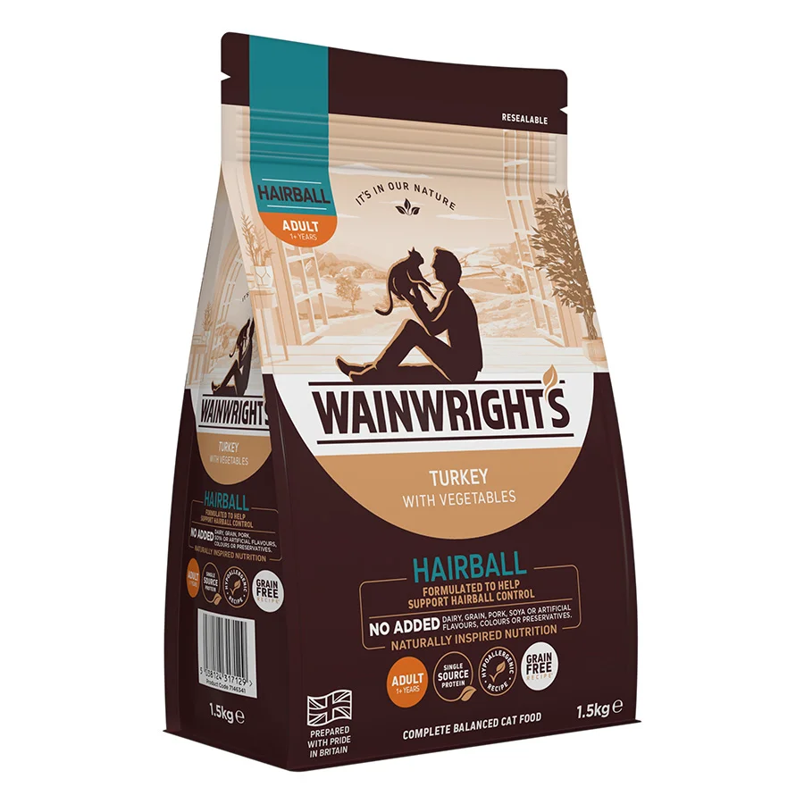 Fast Wainwright x27 s Grain Hairball Adult Dry Cat Food 1.5kg Verified