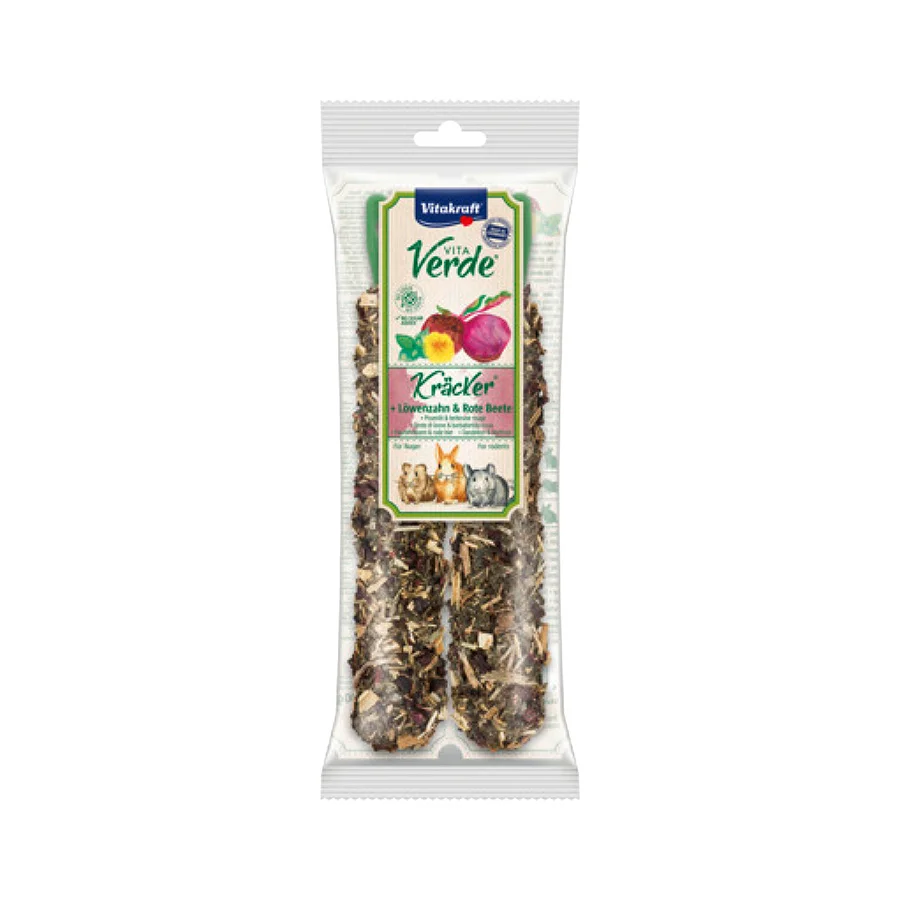Superior Vitakraft Kracker Stick Small Animal Treat Dandelion Beetroot x2 40g Elegant