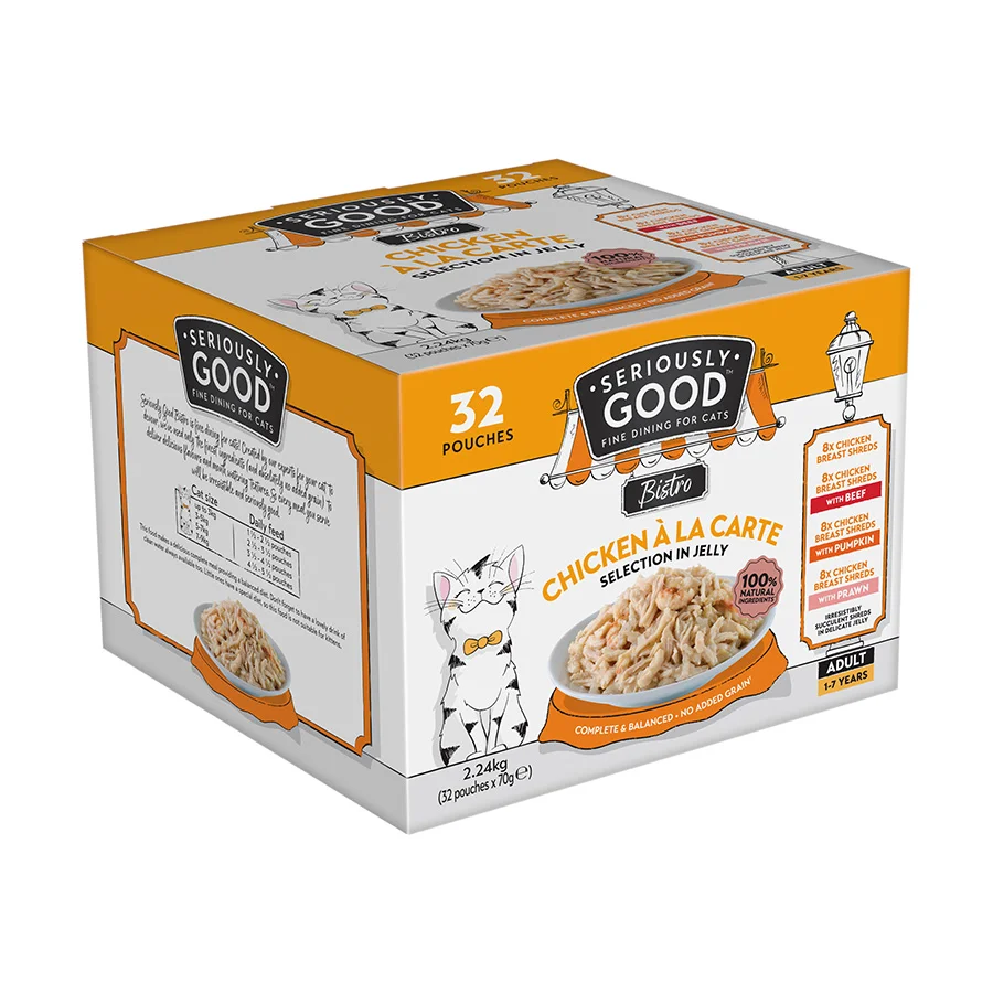 Recyclable Seriously Good Wet Adult Cat Food Chicken a la Carte Jelly Safe