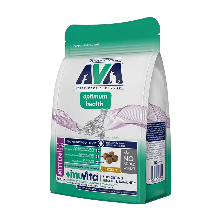 High-Quality AVA Optimum Health Dry Kitten Cat Food Chicken Natural