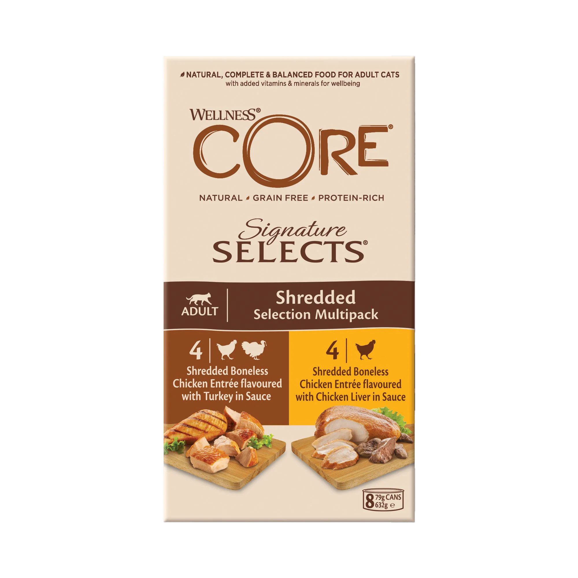 Sophisticated Wellness Core Signature Selects Shredded Adult Cat Food 8x79g Stylish