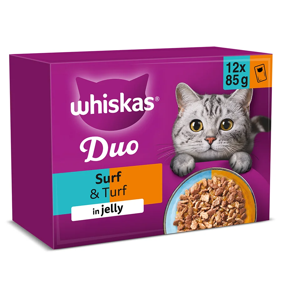 Comfortable Whiskas 1 Adult Wet Cat Food Surf Turf Jelly 12x85g Organic
