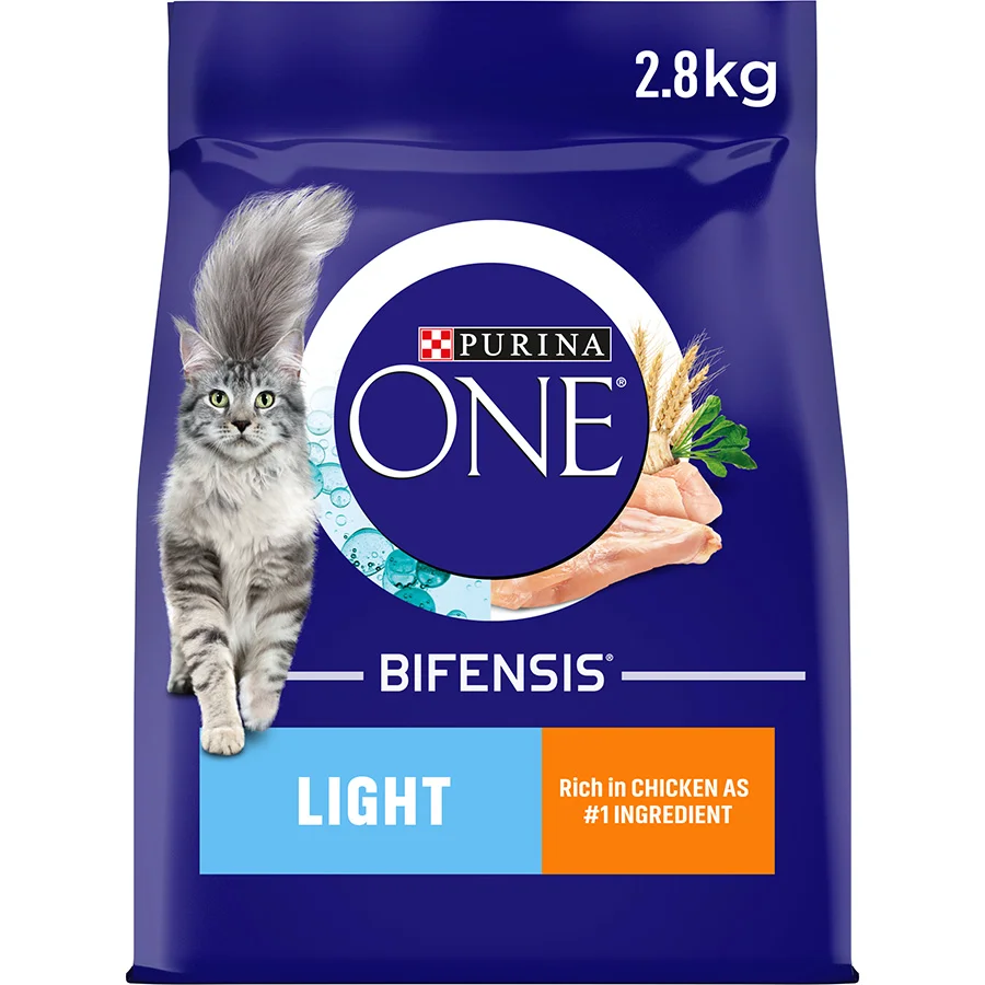 Recyclable Purina ONE Light Adult Dry Cat Food Chicken Wheat 2.8kg Certified