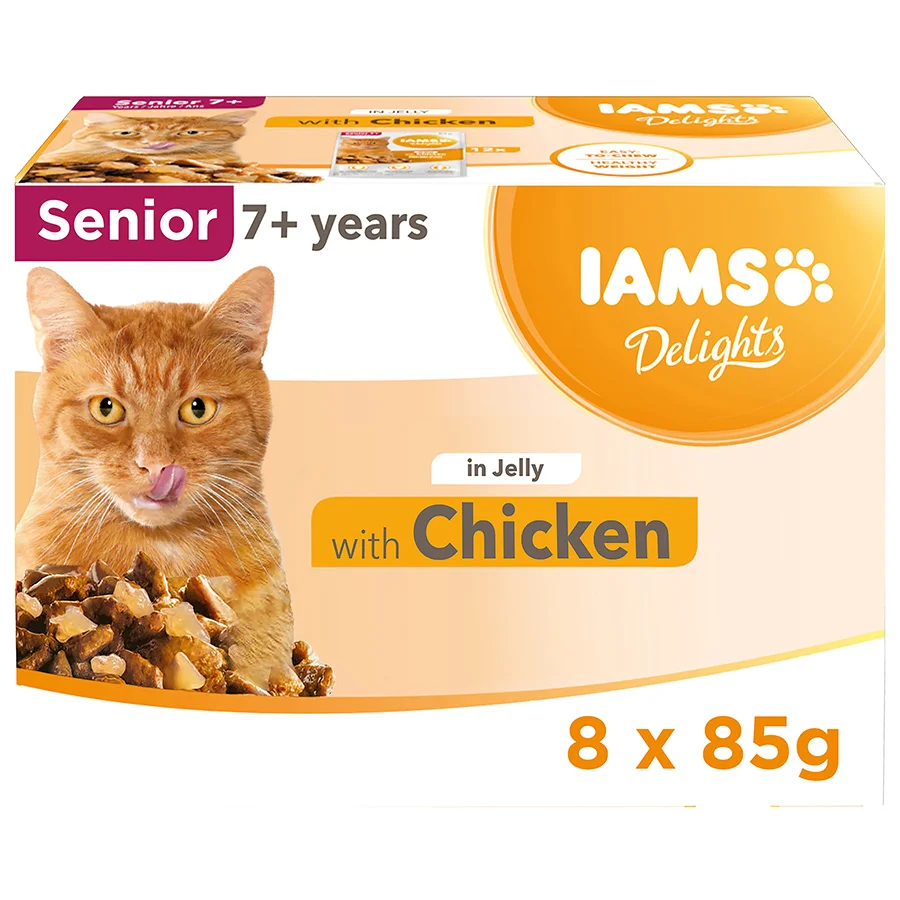 Professional Iams Delights Senior Wet Cat Food Chicken In Jelly 8x85g Sophisticated
