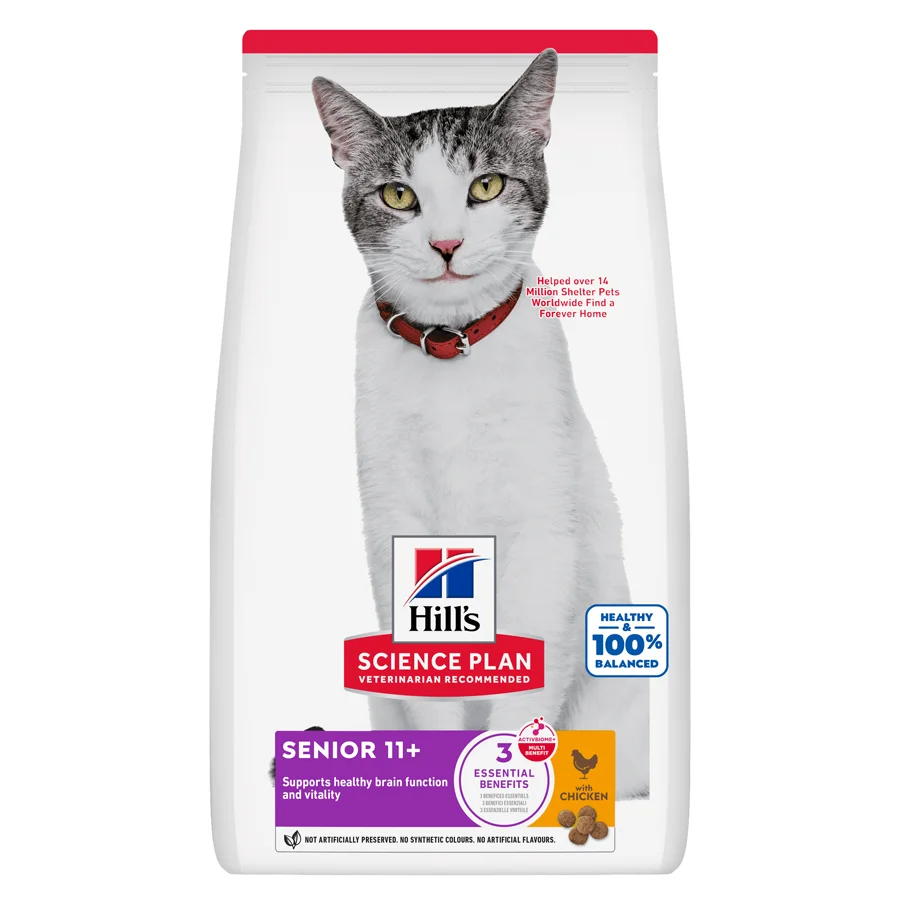 Environmentally Friendly Hill x27 s Science Plan Senior Dry Cat Food Chicken 3kg Smooth