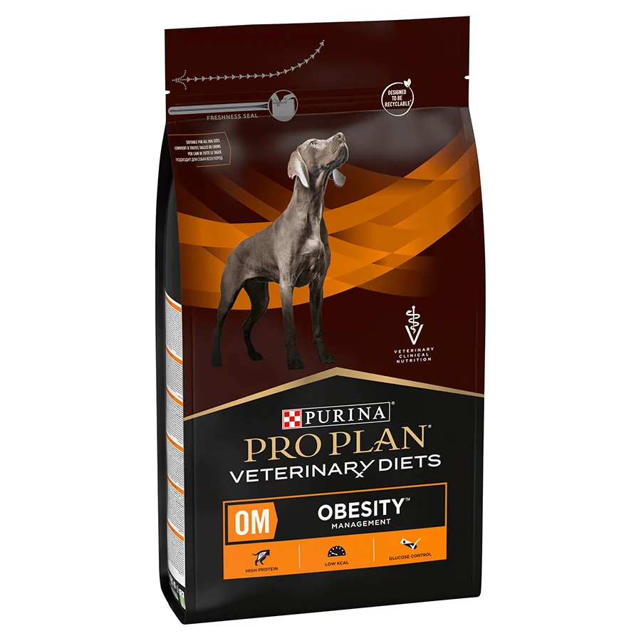 Enhanced Pro Plan Vet Diet OM Obesity Management Adult Dry Dog Food 3kg Comfortable