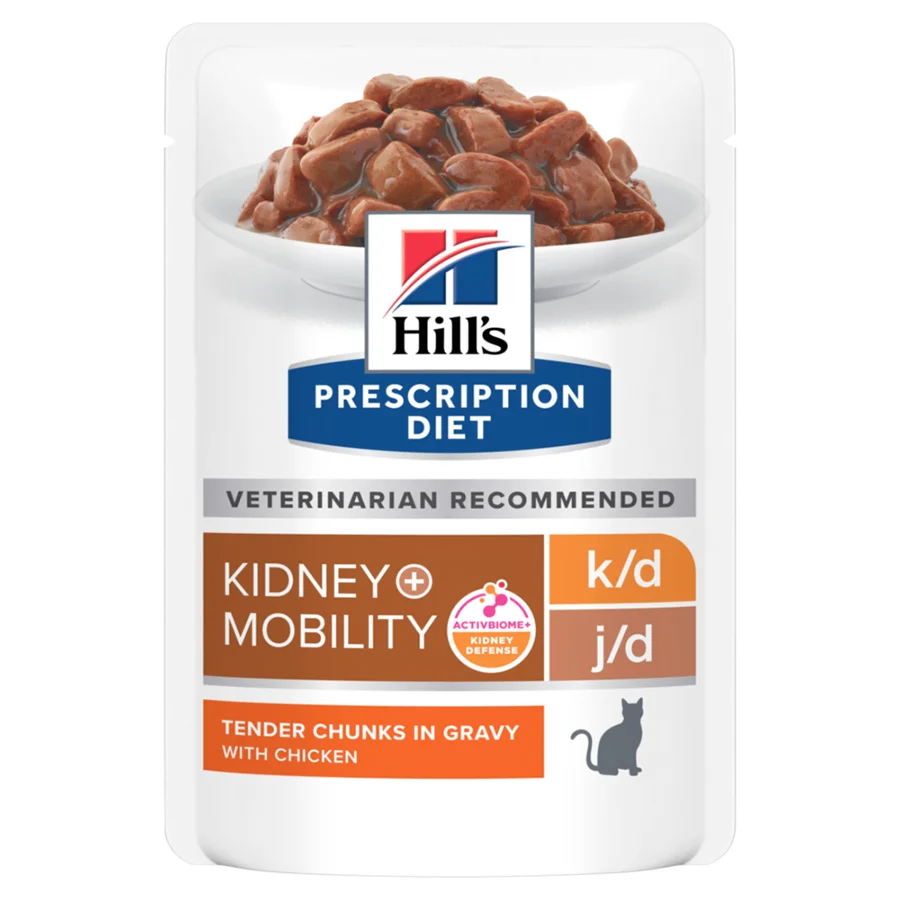 Enhanced Hill x27 s Prescription Diet k d Mobility Wet Adult Cat Food Chicken 12x85g Eco-Friendly
