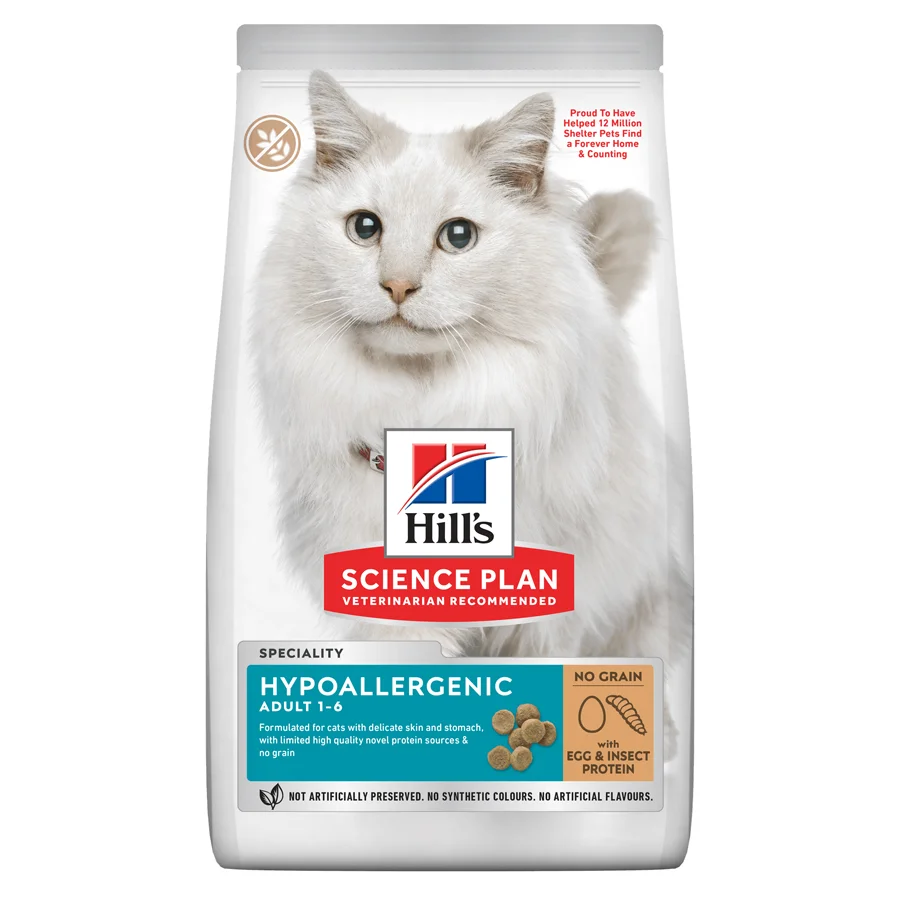 High-Performance Hill x27 s Science Plan Hypoallergenic Dry Adult Cat Food Insect and Egg Protein 7kg Specialty