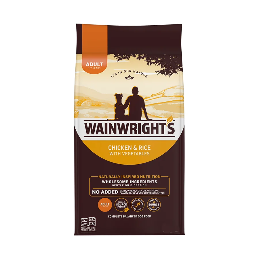High-Grade Wainwright x27 s Adult Dry Dog Food Chicken and Rice with Vegetables First-Class