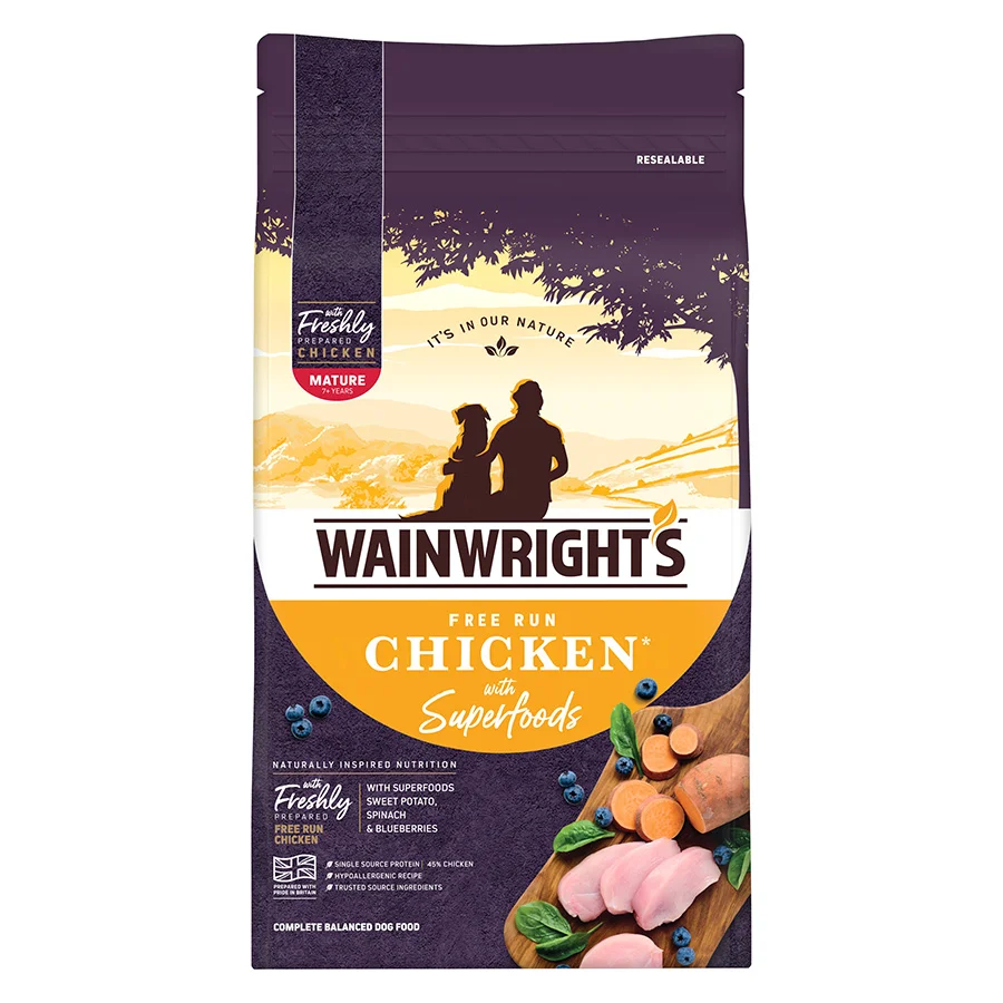 Reusable Wainwright x27 s Run Chicken with Superfoods Mature Dry Dog Food Premium Material