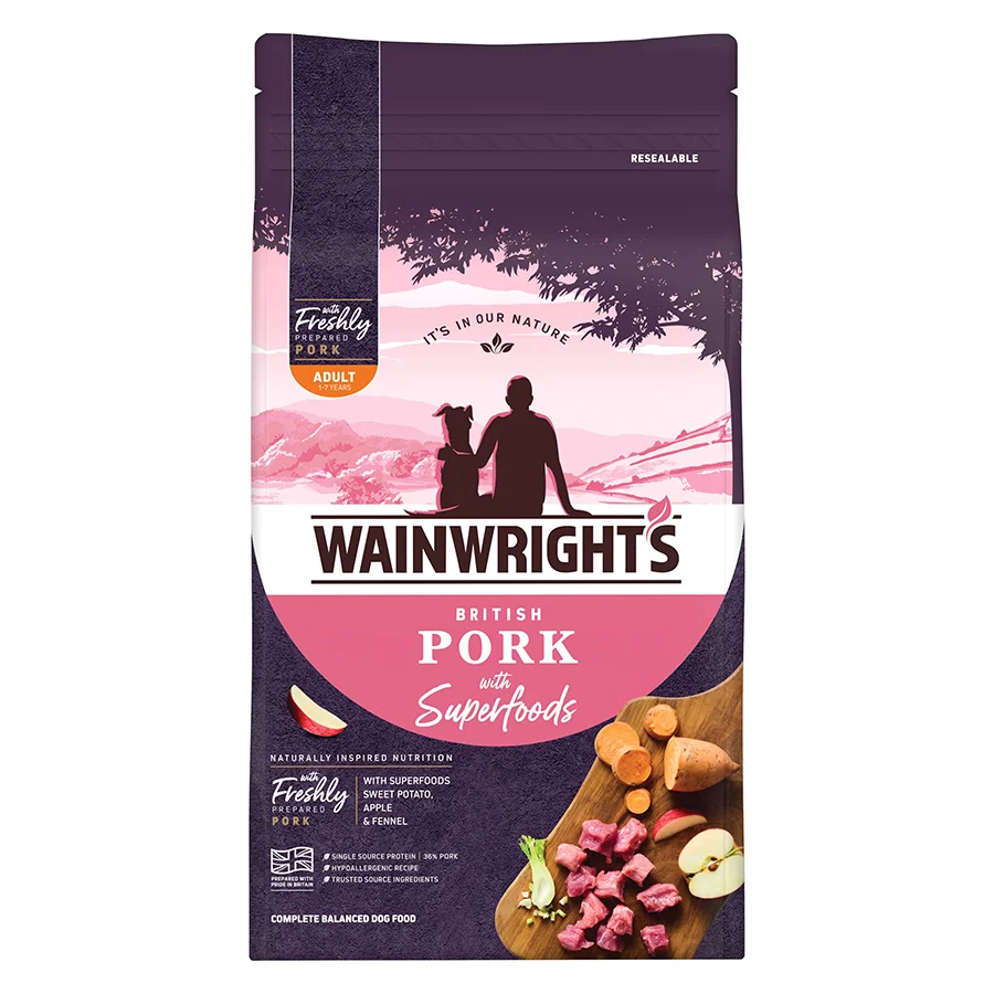 Quality Wainwright x27 s British Pork with Superfoods Dry Adult Dog Food Specialty