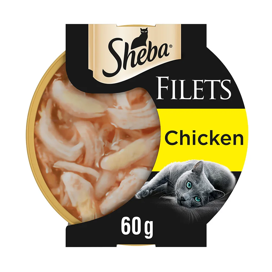 Superior Sheba Fillets Wet Adult Cat Food with Chicken in Gravy 60g Tray Advanced