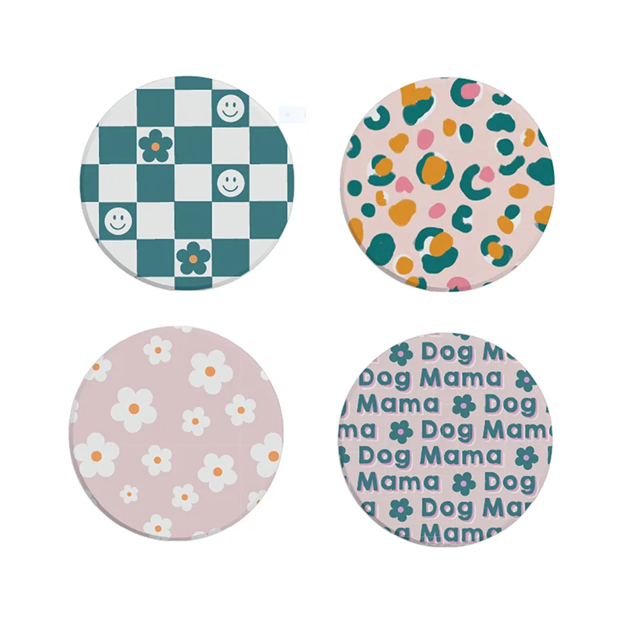 Natural Pawsome Paws Boutique Ceramic Coasters 4 Pack Soft