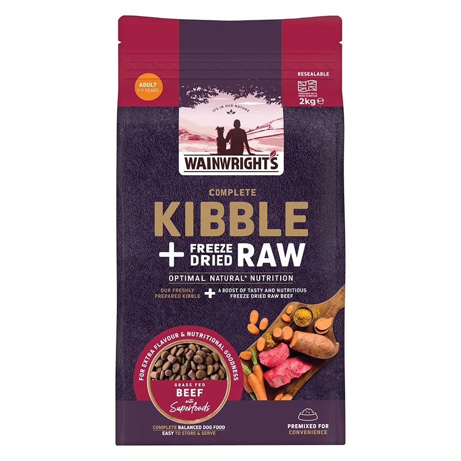 Comfortable Wainwright x27 s Complete Kibble ze Dried Raw Dry Adult Dog Food Beef 2kg Premium