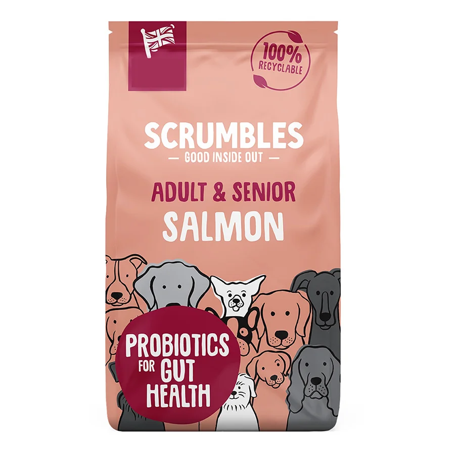 Modern Scrumbles Complete Dry Adult and Senior Dog Food Salmon Lightweight