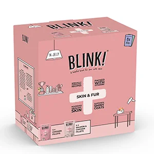 Official Blink Skin and Fur Wet Adult Cat Food in Jelly 8 x 85g Pouches Exclusive