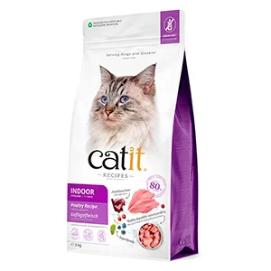 Classic Catit Recipes Dry Indoor Sterilised Adult Cat Food Poultry 2kg Versatile
