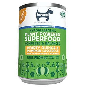 Optimized HOWND Plant Based Hearty Quinoa Pumpkin Casserole Wet Adult Dog Food 6x400g Tin Genuine