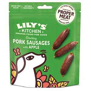 Efficient Lily x27 s Kitchen Cracking Pork and Apple Sausages Dog Treats 70g World-Class