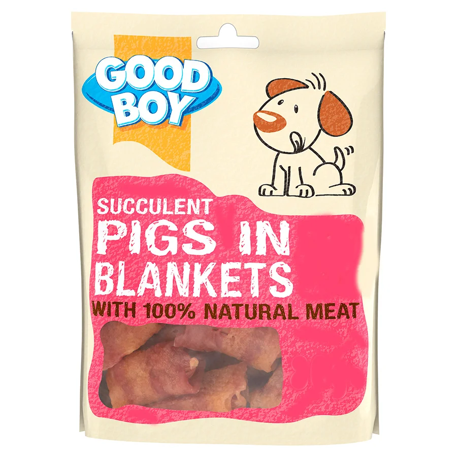 Elegant Good Boy Pigs in Blankets Dog Treats Detailed