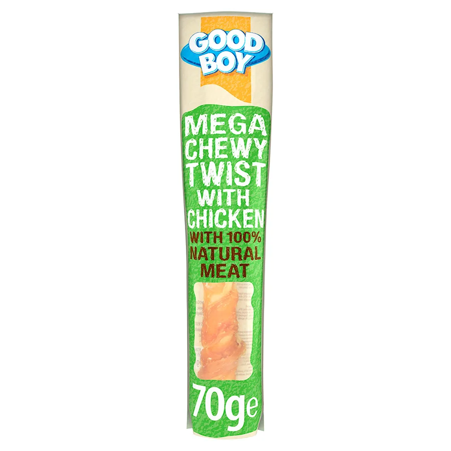 Specialty Good Boy Mega Chicken Twist Dog Treat 70g Flexible