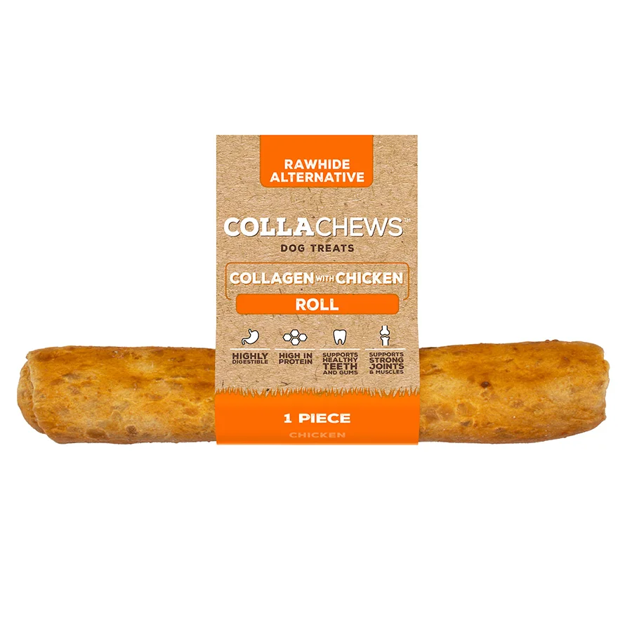 Consistent Collachews Collagen Roll Dog Chew Treat Chicken 15cm Carefully Designed