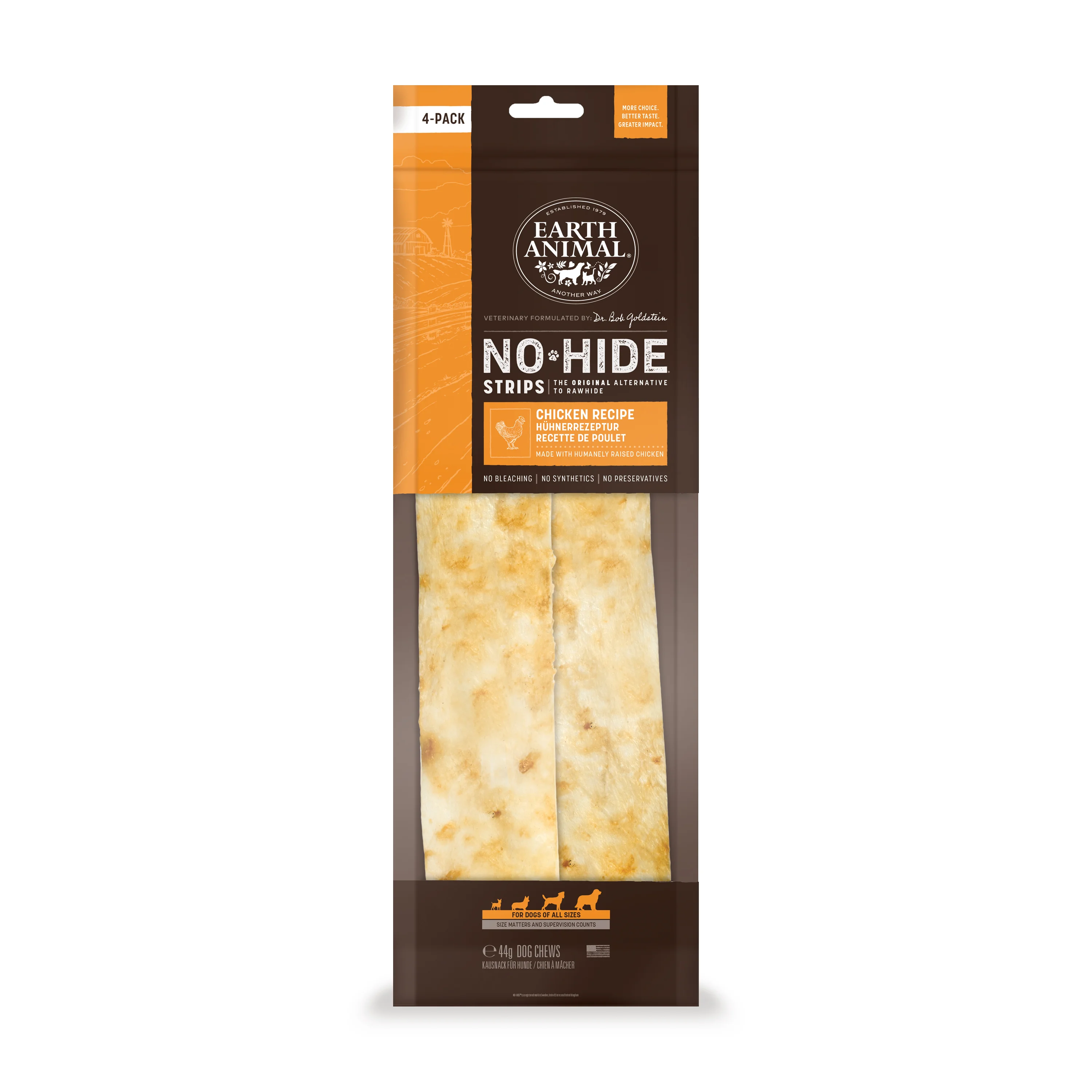 Verified Earth Animal No-Hide Dog Treats Chicken Strips x4 11g Organic