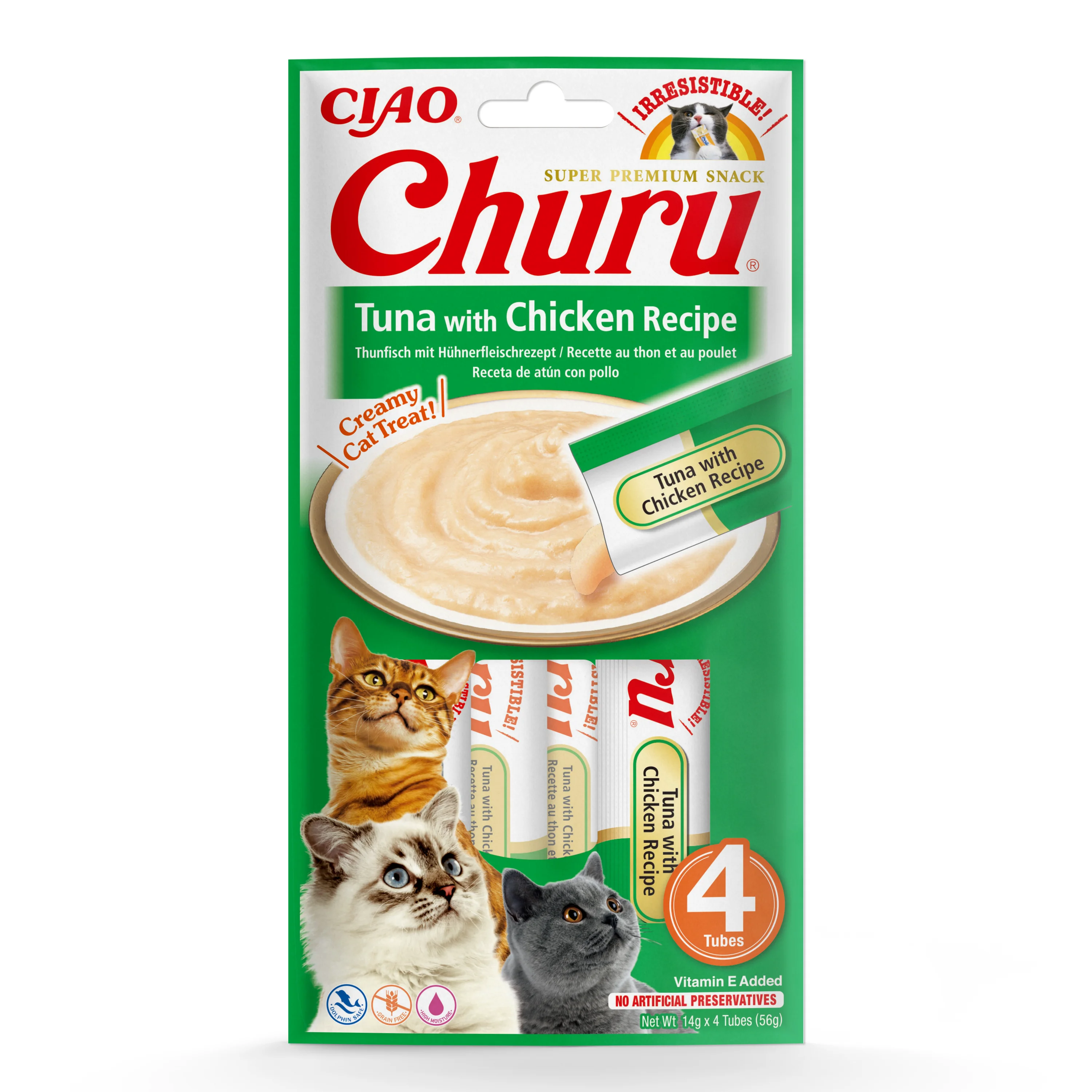 Original Ciao Churu Cat Treat Sticks Tuna with Chicken 4x14g High-Grade