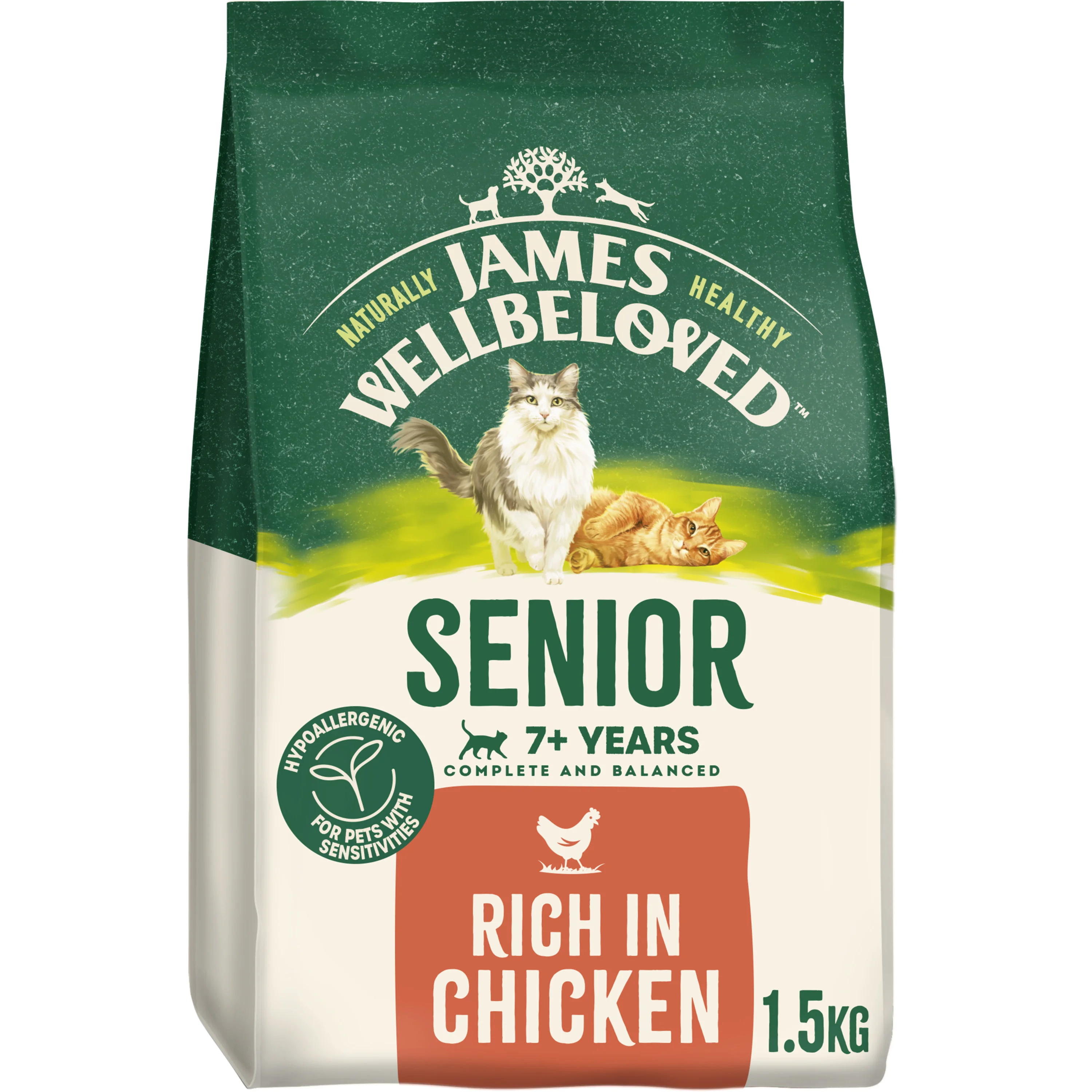 Proven James Wellbeloved Senior Dry Cat Food Chicken 1.5kg Quality