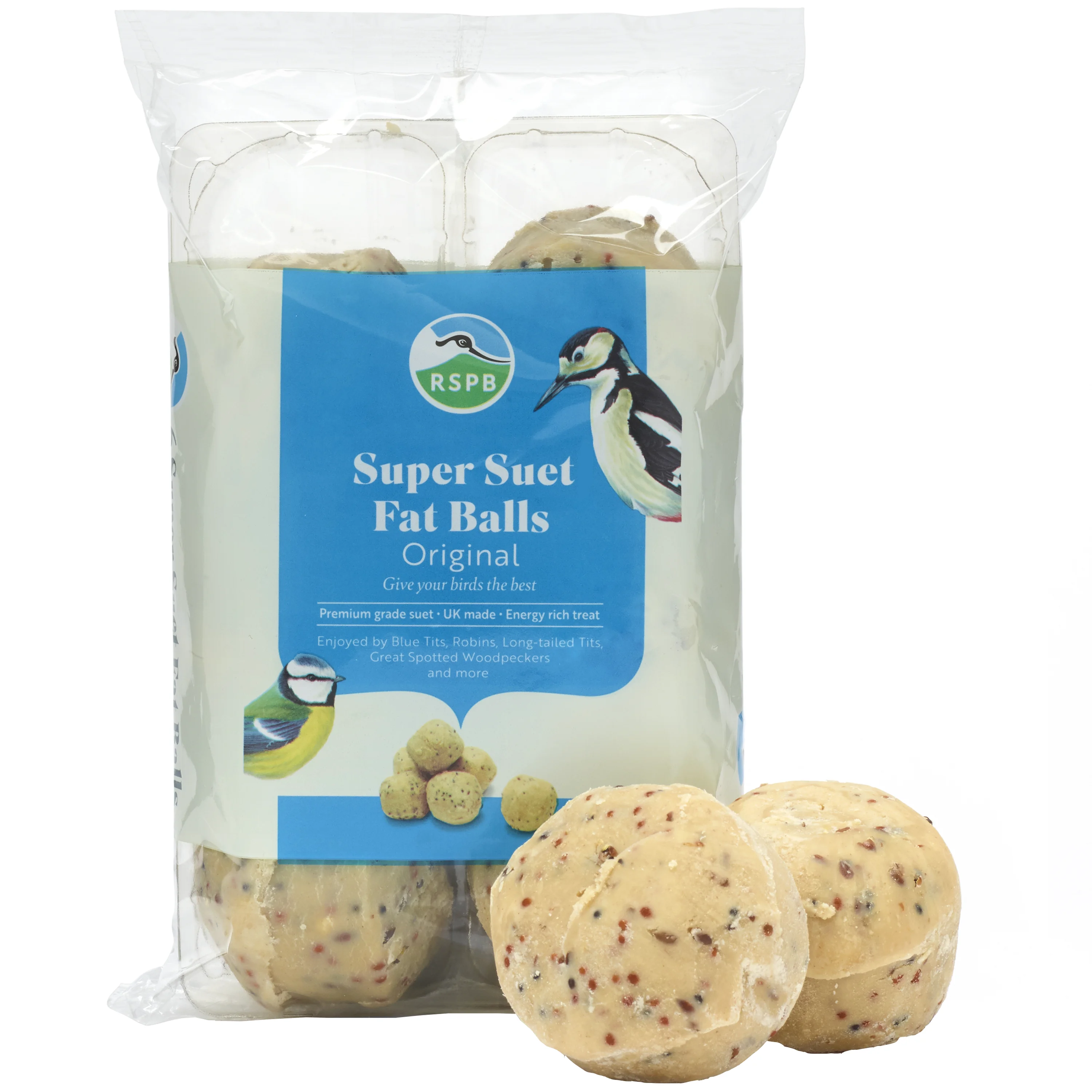 World-Class RSPB Super Suet Balls Wild Bird Food 6x80g Luxury